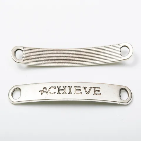 Barre de Connecteur Lettre Achieve en Alliage Vintage Pour la Fabrication de Bijoux Diy Charme en Métal Rétro Avec Double Trou Pour Bracelet Chaussure
