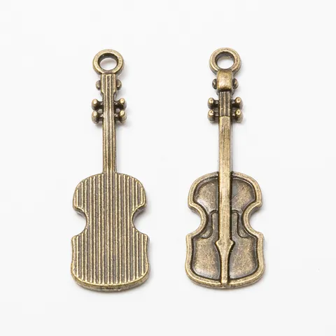 Vintage Zinc Alloy Violin Cello Musical Instrument Charms For DIY Necklace Bracelet Keychain Jewelry Making Accessories