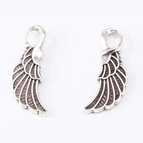 Retro Alloy Wing Charms Feather Texture DIY Jewelry Making Accessory For Necklace Bracelet Antique Bronze Silver Gold Pendants