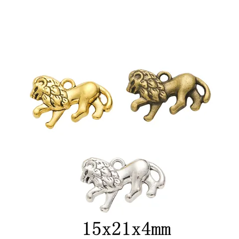 Vintage Zinklegierung Löwen Anhänger Für Schmuckherstellung DIY Antik Bronze Silber Gold Löwe Anhänger Halskette Armband Zubehör