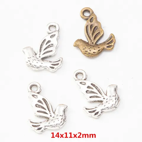 Vintage Alloy Bird Charms Pendants Peace Dove Shape For DIY Jewelry Making Findings Necklace Bracelet Crafts Accessories Small Charms