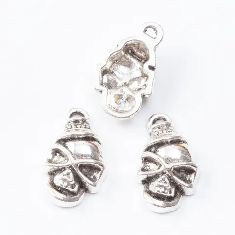 Vintage Zinc Alloy Skull Pendant Charms DIY Jewelry Making Accessories For Necklaces Bracelets Gothic Punk Style Small Metal Skull Charms