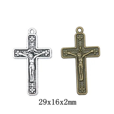 Ciondolo Crocifisso Vintage In Lega Per Gioielli Fai Da Te Accessorio Argento Bronzo Antico Ciondolo Croce Religiosa