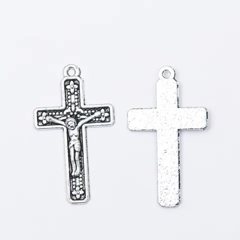 Ciondolo Crocifisso Vintage In Lega Per Gioielli Fai Da Te Accessorio Argento Bronzo Antico Ciondolo Croce Religiosa