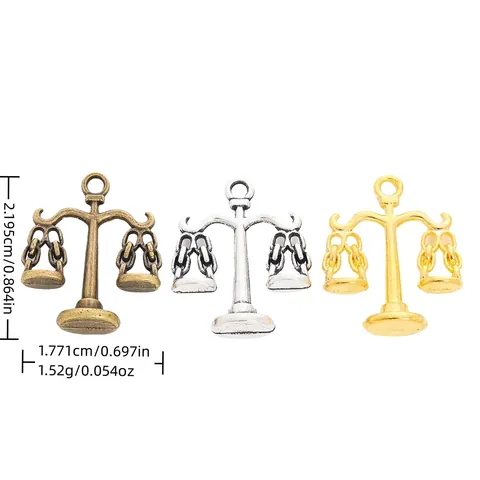 Balance De La Justice Vintage Charms En Alliage De Zinc Pour La Création De Bijoux DIY Colliers Bracelets Boucles D'Oreilles Pendentifs Or Argent Bronze
