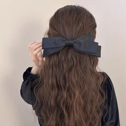 Französischer Vintage Großer Satin Schleife Haarclip Übergroßer Süßer Kopfschmuck Eleganter Satin Stoff Haarnadel Für Damen Alltag Dating Zubehör