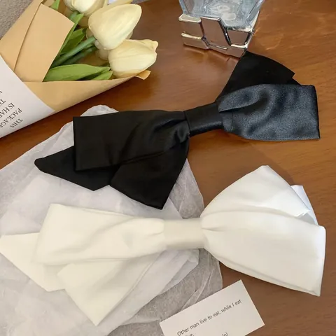 Französischer Vintage Großer Satin Schleife Haarclip Übergroßer Süßer Kopfschmuck Eleganter Satin Stoff Haarnadel Für Damen Alltag Dating Zubehör