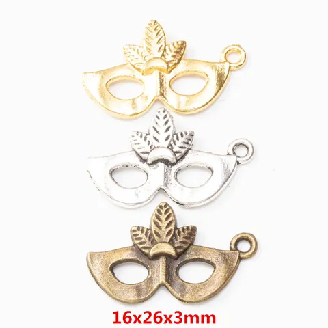 Vintage Alloy Mask Shape Pendants For DIY Jewelry Making Retro Masquerade Charms For Necklaces Bracelets Crafts Accessory