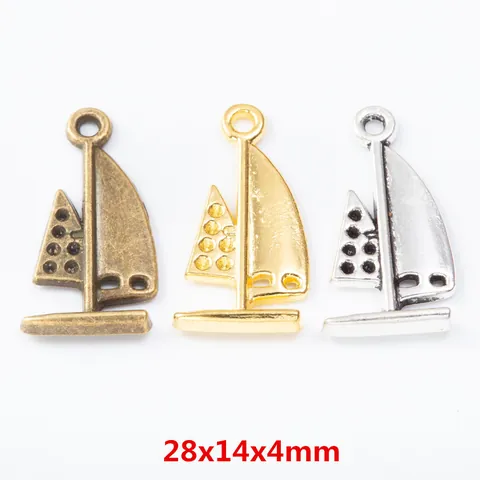 Vintage Zinklegering Zeilboot Bedeltjes Vergulde Zeilboot Hangers Voor DIY Sieraden Maken Decoratieve Accessoires