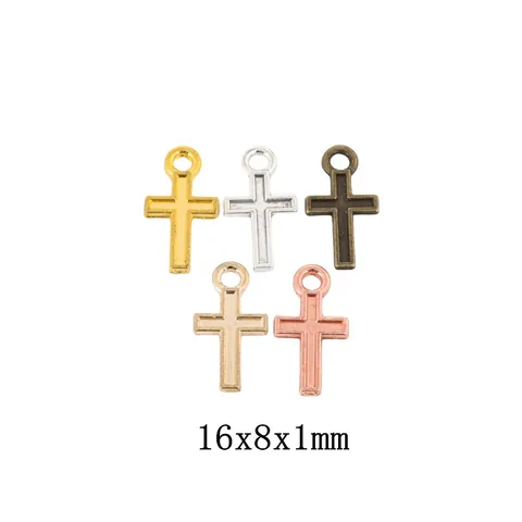 Vintage Zinc Alloy Cross Charm Pendants For DIY Jewelry Making Mixed Metal Colors Religious Charms For Necklace Bracelet DIY
