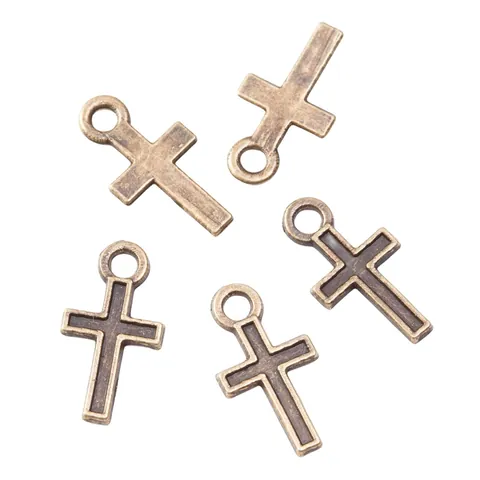 Vintage Zinc Alloy Cross Charm Pendants For DIY Jewelry Making Mixed Metal Colors Religious Charms For Necklace Bracelet DIY