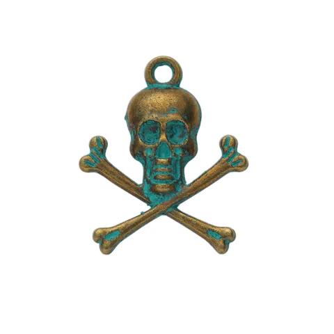 Vintage Zinc Alloy Skull Crossbones Charms Pendants Antique Gold Silver Bronze Metal Jewelry Making DIY Accessories Jewelry