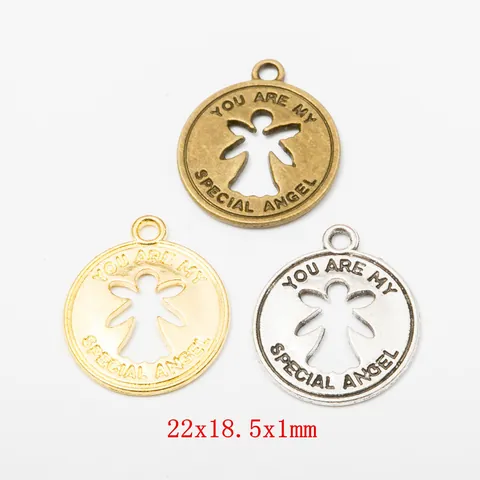 Hohl Engel Rund Anhänger Legierung DIY Schmuck Charms Mit You Are My Special Angel Schriftzug Für Halskette Armband Zubehör