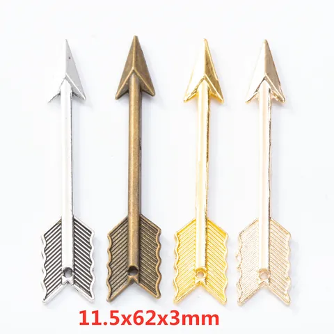 Colgante de Punta de Flecha de Aleación Vintage Dijes de Flecha Geométrica para Accesorios de Joyería DIY Oro Plata Bronce