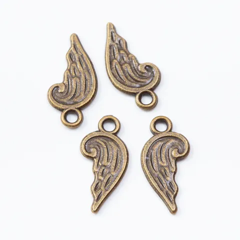 Vintage Zinc Alloy Wing Charms Feather Pendants For DIY Jewelry Making Accessories Antique Silver Bronze Gold Craft Findings