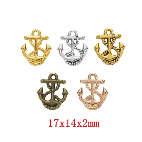 Pendente Ancora in Lega Retrò Solo Senza Catena DIY Accessorio Gioielli Fascino Nautico Antico Oro Argento Bronzo Pendente