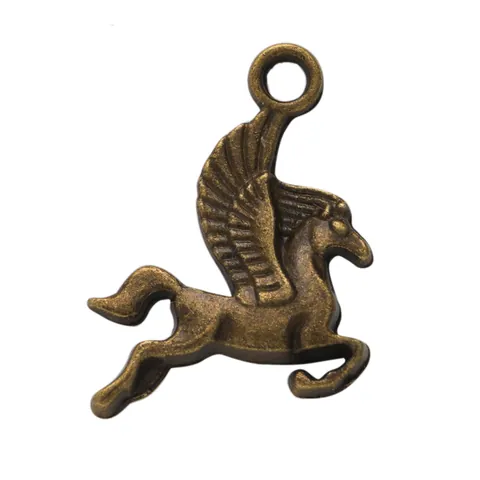 Vintage Alloy Pegasus Charms Flying Horse Pendants For DIY Jewelry Making Antique Silver Gold Bronze Metal Craft Accessories