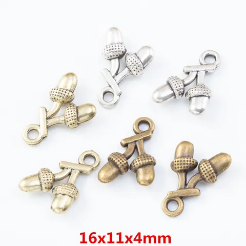 Vintage Alloy Pinecone Acorn Charms For Jewelry Making DIY Antique Bronze Silver Gold Plated Metal Acorn Pendants Jewelry Findings