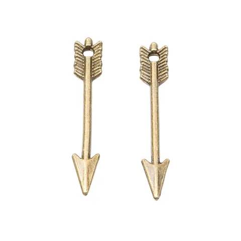 Dijes de Flecha de Aleación Vintage para Creación de Joyería DIY Oro Antiguo Plata Bronce Metal Punta de Flecha Pluma Accesorios