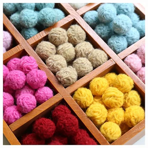 Handgefertigte Wollfilzbälle 2cm Bunte Häkelplüsch Pompons Für DIY Schmuck Tasche Ohrring Quaste Bekleidung Zubehör Basteldekor