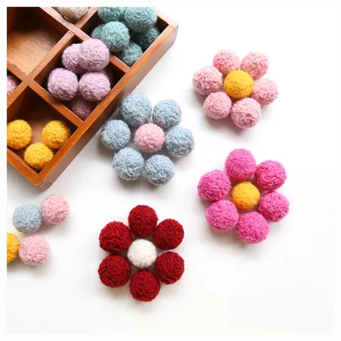 Handmade Wool Felt Balls Fluffy Pom Poms For DIY Jewelry Making Earrings Hair Accessories Clothing Decor Soft Craft Balls