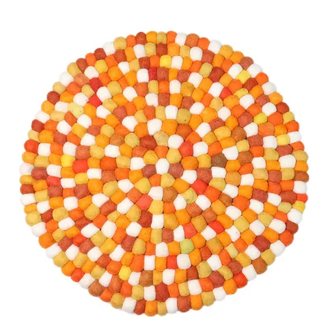 Handmade Wool Felt Ball Seat Cushion Round Square Ethnic Style Colorful Pom Pom Chair Pad For Bay Window Home Decoration