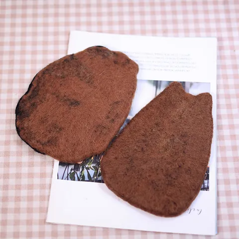 Cute Cartoon Bear Felt Coaster Heat Resistant Placemat Soft Brown Animal Placemat For Home Table Decoration Photo Prop