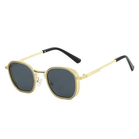Lunettes de Soleil Rétro Polygone Pour Femmes Hommes Mode Petite Monture Protection UV400 Lentilles PC Vintage Style Steampunk