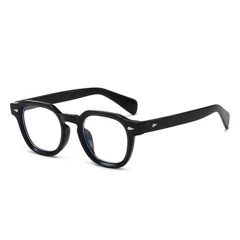 Montura De Gafas Anti Luz Azul Retro PC Con Remaches Metálicos Para Mujeres Hombres Moda Decorativa Gafas