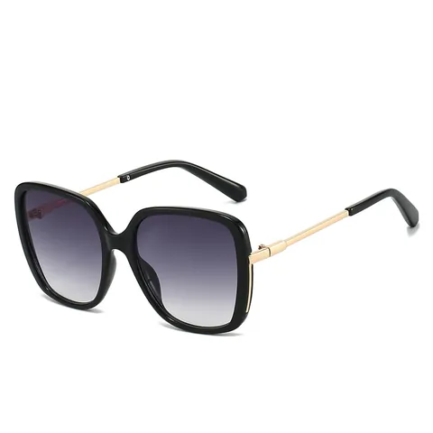 Mode Oversized Quadratische Sonnenbrille Für Damen Herren Metallbügel Verlaufsgläser UV400 Sonnenschutz Vintage Outdoor Brille