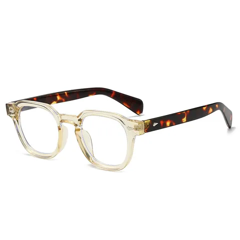 Montura De Gafas Anti Luz Azul Retro PC Con Remaches Metálicos Para Mujeres Hombres Moda Decorativa Gafas