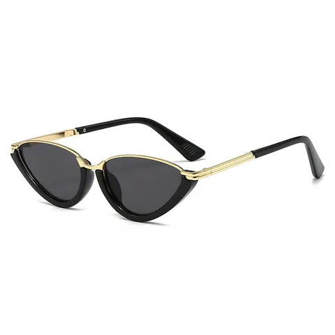 Vintage Cat Eye Half Rim Sunglasses For Women Men Fashion UV400 Metal Plastic Frame Retro Shades For Vacation Street Wear