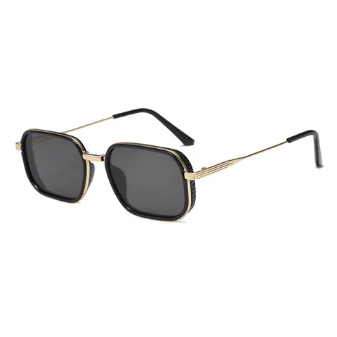Fashion Square Metal Frame Sunglasses UV400 Protection Gradient Lens Vintage Outdoor Driving Eyewear For Men Women