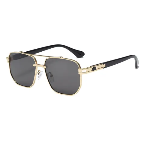 Mode Pilot Doppelbrücke Metallrahmen Sonnenbrille Für Herren UV400 Schutz Quadratische Pilotensonnenbrille Outdoor Brillen