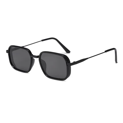Fashion Square Metal Frame Sunglasses UV400 Protection Gradient Lens Vintage Outdoor Driving Eyewear For Men Women