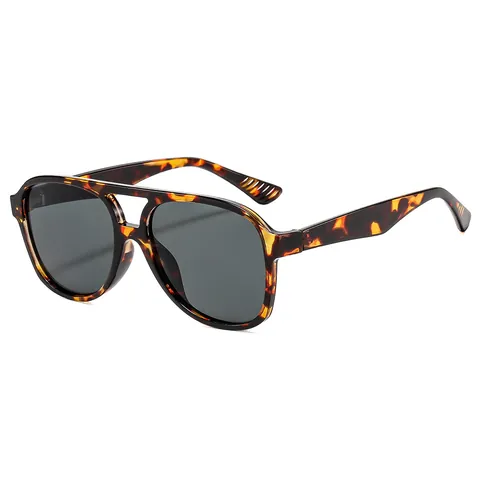 Mode Pilot Zonnebril Voor Dames Heren PC Frame AC Lens UV400 Dubbele Brug Groot Retro Buiten Rijden Zonnebril