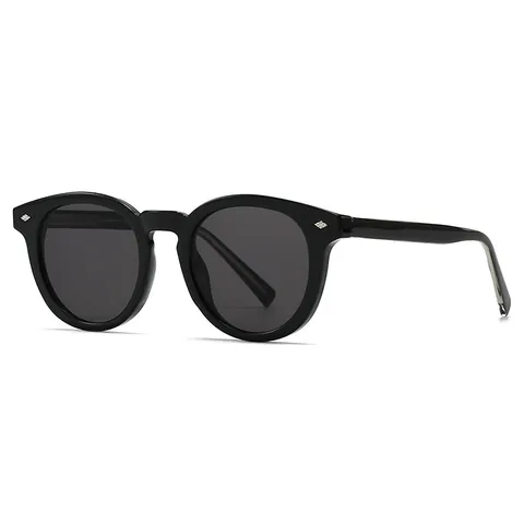 Gafas de Sol Redondas Vintage para Hombre Mujer Protección UV400 Lentes PC Montura TR90 Gafas Retro Moda Con Decoración de Remaches