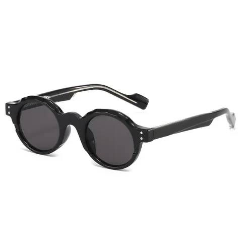 Vintage Round Sunglasses TR90 Frame PC Lens UV400 Scalloped Edge Fashion Eyewear For Outdoor Travel Party Women Men