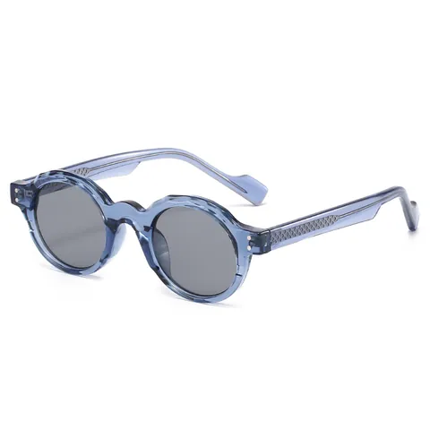 Vintage Round Sunglasses TR90 Frame PC Lens UV400 Scalloped Edge Fashion Eyewear For Outdoor Travel Party Women Men