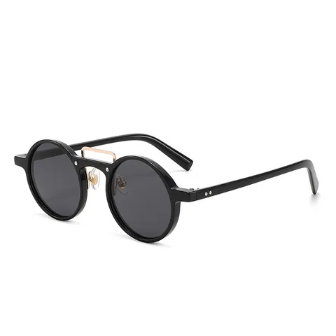 Vintage Round Sunglasses For Men Women Metal Double Bridge PC Frame UV400 Protection Fashion Outdoor Travel Eyewear Eyeglasses