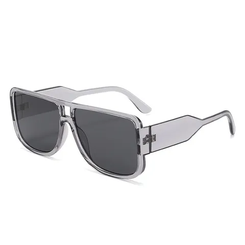 Vintage Oversize Quadratische Sonnenbrille Für Damen Herren UV400 Schutz Retro Doppelbrücke Mode PC Brille