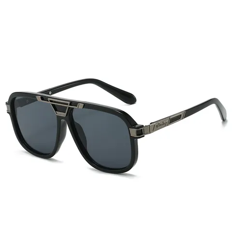 Vintage Oversized Pilot Sunglasses Unisex Double Bridge Alloy Frame PC Lens UV Protection Fashion Outdoor Driving Eyewear