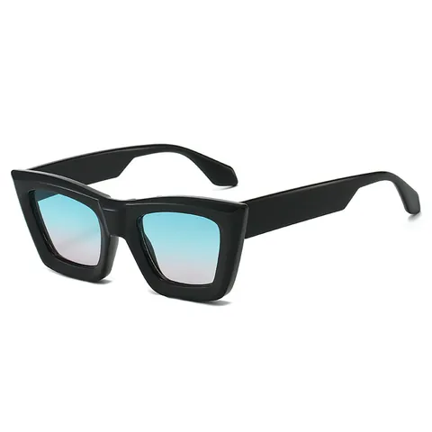 Mode Quadratisch Dicker Rahmen Sonnenbrille Für Damen Herren UV400 Schutz Retro Polycarbonat Farbverlauf Brille Outdoor Reise