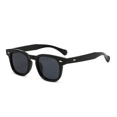 Vintage Round Frame Sunglasses With Rivet Decor For Women Men Fashion Retro Sunglasses UV400 PC Frame AC Lens Classic Eyewear