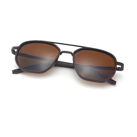Retro Dubbele Brug Gepolariseerde Zonnebril Voor Heren Dames Mode Geometrisch Montuur UV400 Buiten Rijden Schaduw Bril