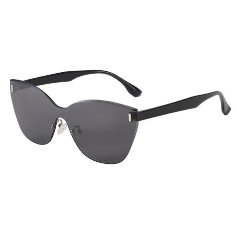 Retro Cat Eye Sunglasses For Women Rimless One-Piece Lens UV400 Fashion Polycarbonate Frame Acrylic Lens Eyewear Gift