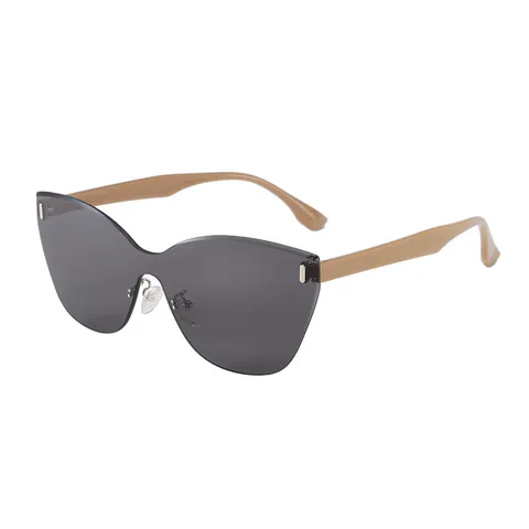 Retro Cat Eye Sunglasses For Women Rimless One-Piece Lens UV400 Fashion Polycarbonate Frame Acrylic Lens Eyewear Gift