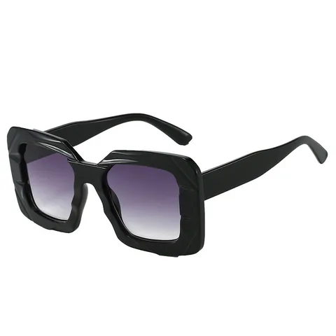 Fashion Square Large Frame Sunglasses For Women PC Geometric Texture UV400 Gradient Lens Trendy Outdoor Travel Daily Eyewear