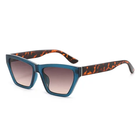 Vintage Square Cat Eye Sunglasses For Women UV400 Protection Polycarbonate Frame Fashion Outdoor Driving Eyewear Leopard Print Temple