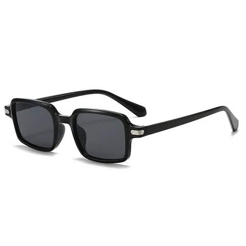 Retro Rechthoekige Vierkante Zonnebril Voor Dames Heren Mode PC Frame AC Lens UV400 Bescherming Outdoor Reizen Street Eyewear